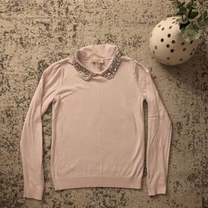 Loft sequin collared sweater